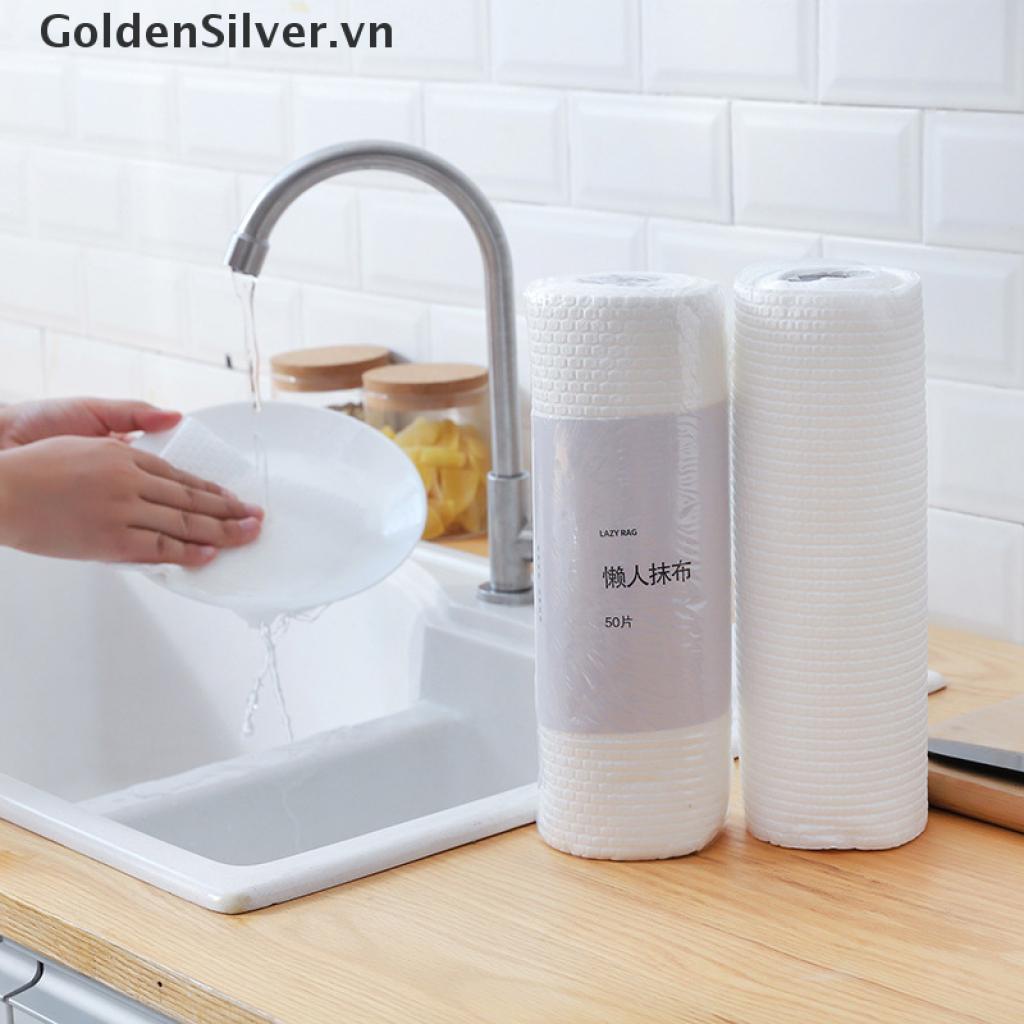 Cuộn 50 Khăn Lau Chén Dĩa Bằng Tre Có Thể Tái Sử Dụng