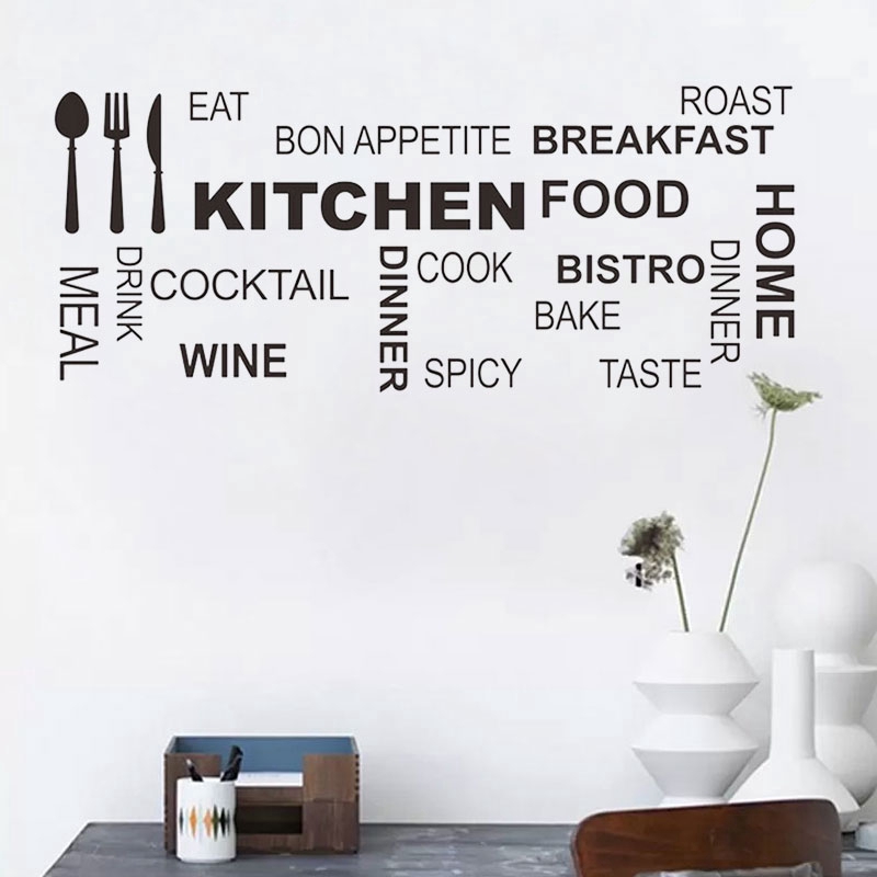 Miếng dán tường chất liệu PVC họa tiết chữ tiếng anh dành cho trang trí nhà cửa DIY K4Z5