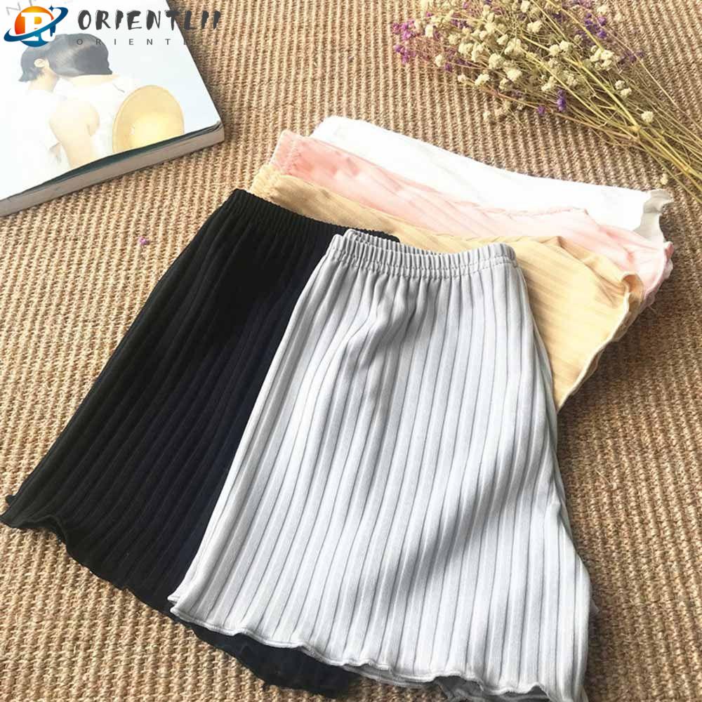 Quần Short Màu Trơn Lưng Cao Kẻ Sọc Ngang Nhiều Màu Sắc Thời Trang Mùa Hè Cho Nữ