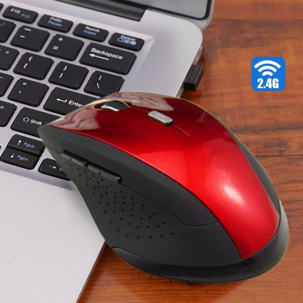2.4GHz Hot Red Wireless Optical Mouse Mice + USB Receiver for PC Laptop Macbook