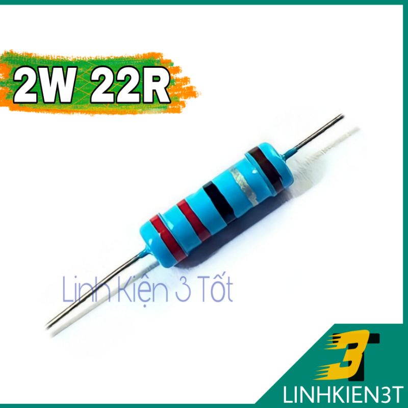 Túi 10 con ) Điện Trở 2W 5% 22R 22 ohm chân đồng loại tốt