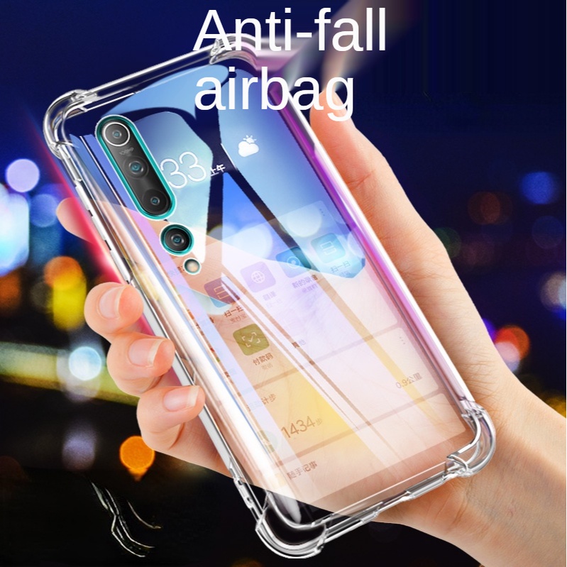 Ốp điện thoại trong suốt có túi khí chống rơi cho Xiaomi 11 10T POCO F3 M3 X3 NFC Redmi Note 5 6 7 8 8T 9 9T 9S 10 Pro