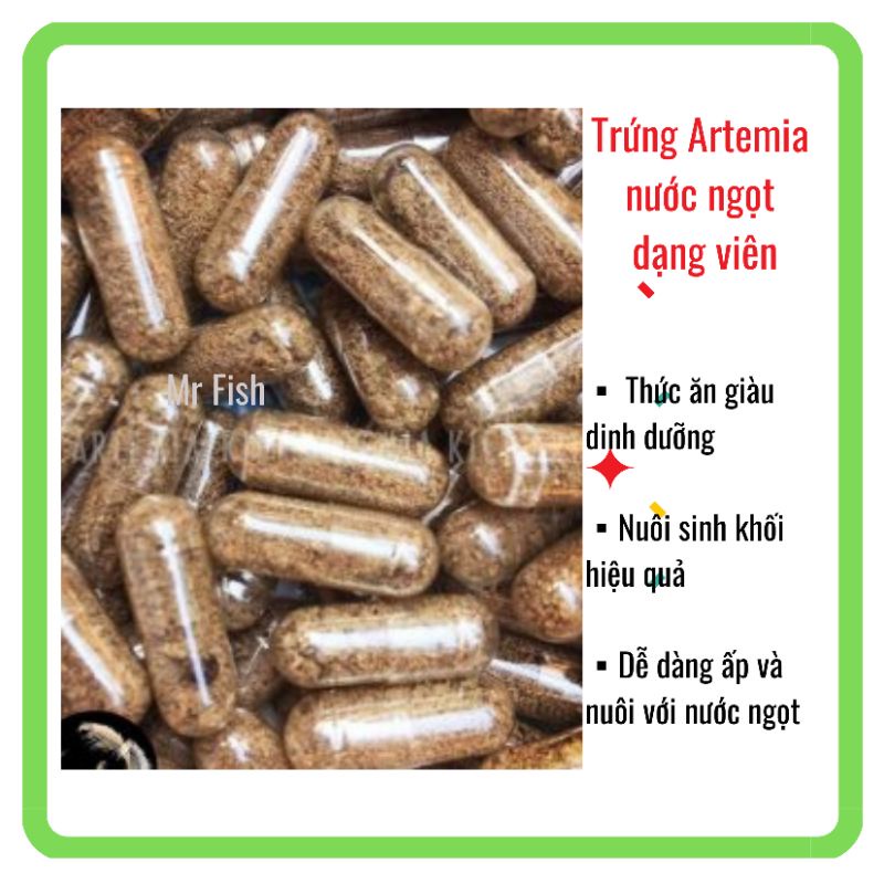 Trứng artemia nước ngọt Thái Lan - Dạng viên con nhộng - Artemia nuôi sinh khối - Mr Fish