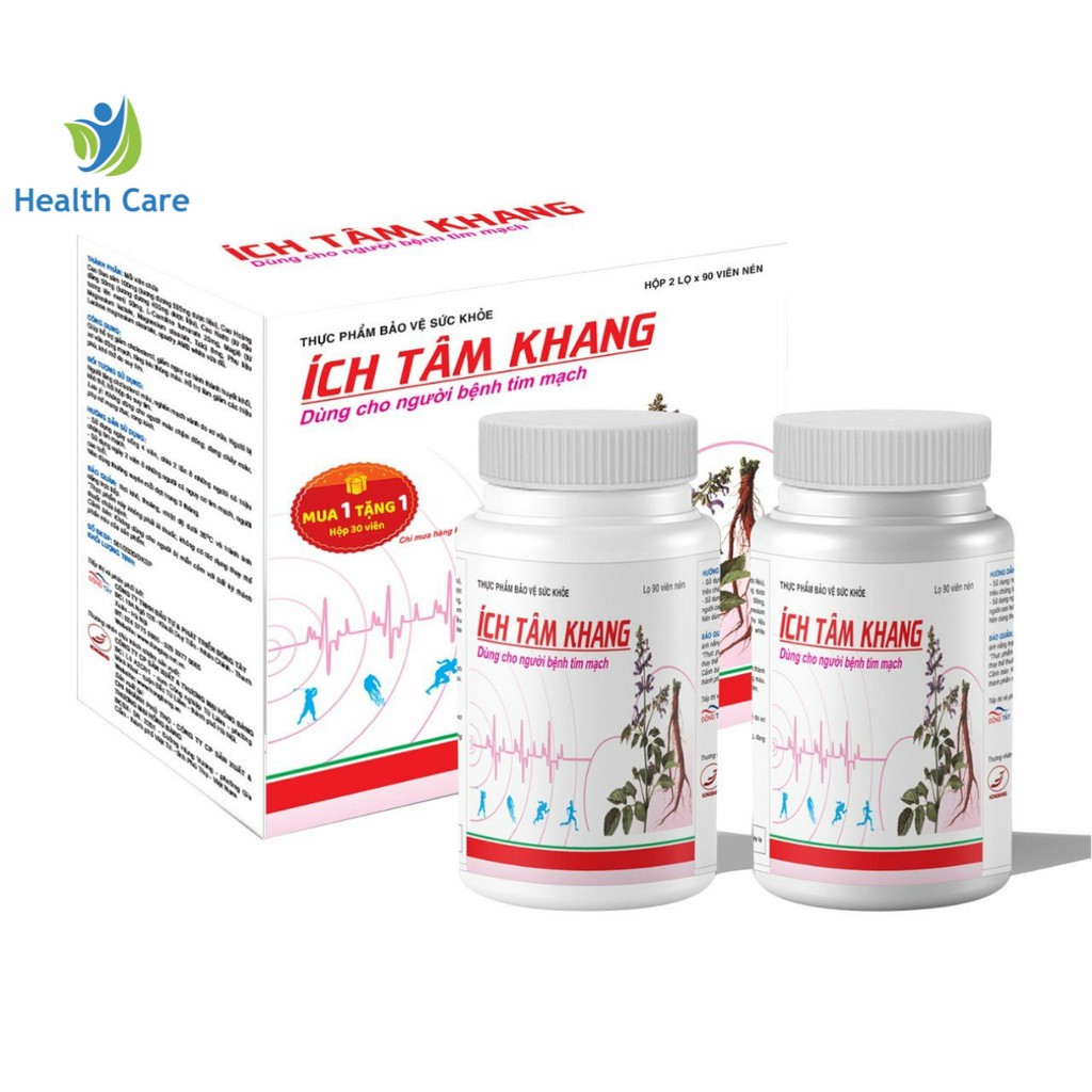 ÍCH TÂM KHANG - Giúp tăng cường sức khỏe tim mạch ( 2 lọ x 90 viên )