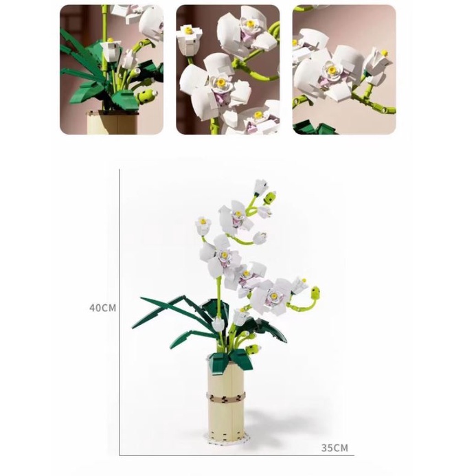 Bộ xếp hình chậu hoa phong lan hồ điệp 588 chi tiết