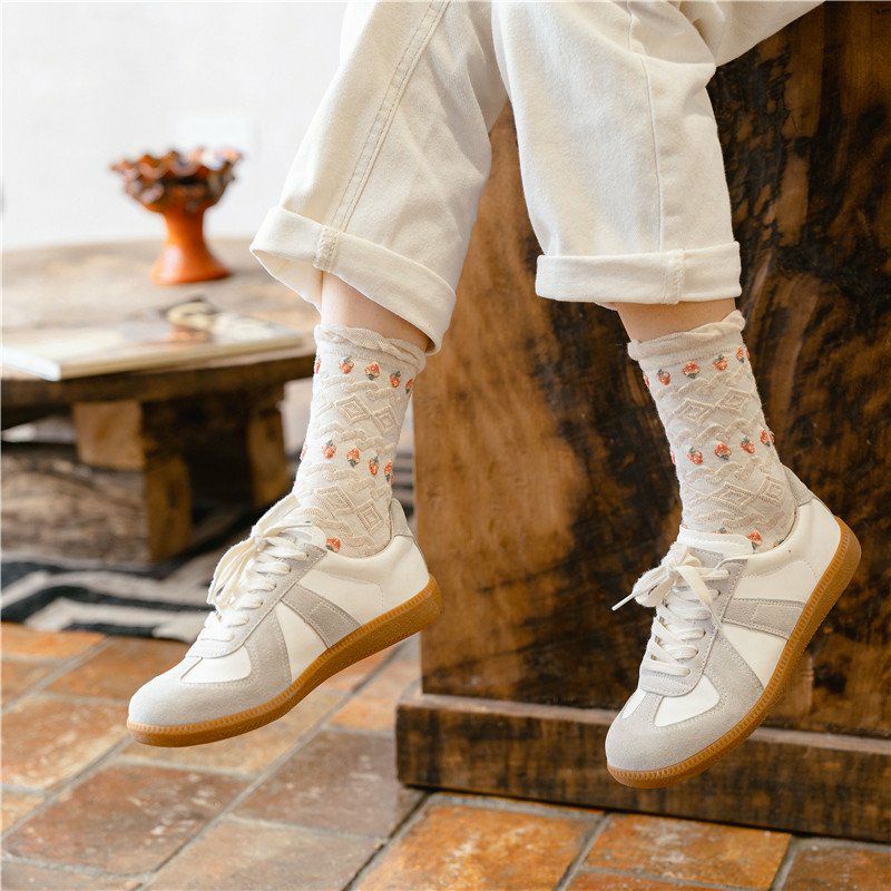 Tất nữ vớ cổ cao dâu tây hồng dày dặn mùa thu đông phong cách hàn quốc ngọt ngào