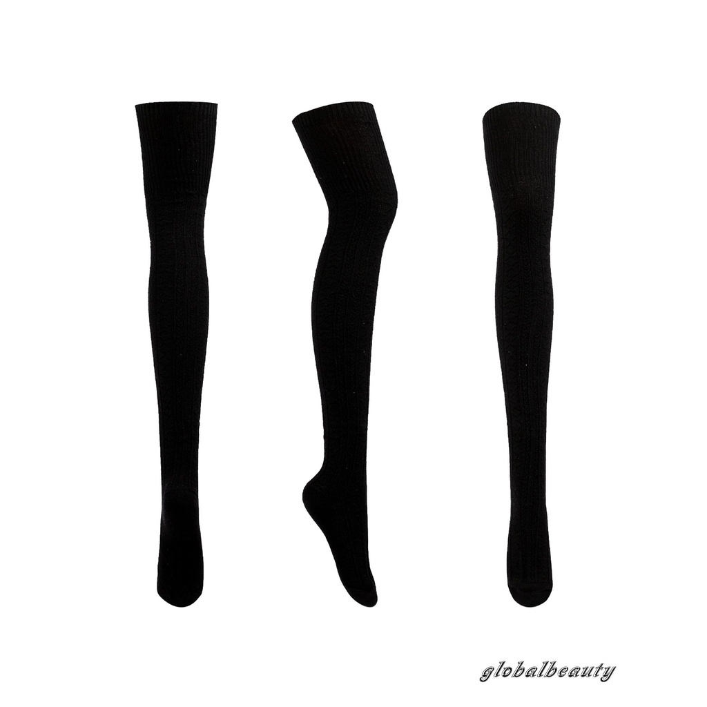 Vớ ống chân dài qua gối màu trơn đơn giản thời trang cho nữ