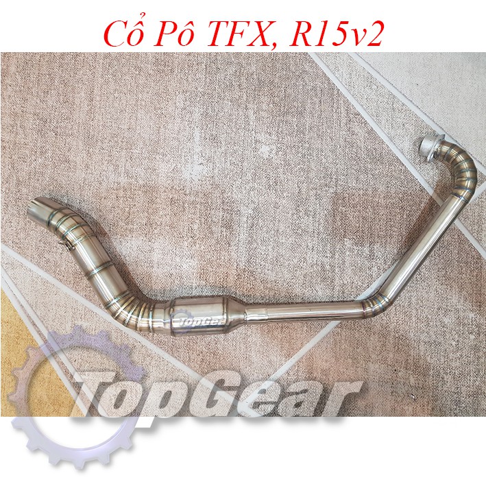 Cổ Pô TFX, R15v2 - Bầu Tổ Ong- inox 304, Lắp NHƯ ZIN &lt;TOPGEAR&gt;