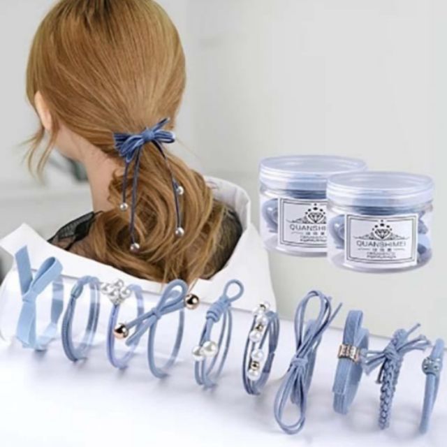 Hộp 12 Chun Buộc Tóc Hàn Quốc