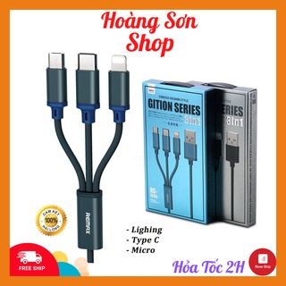 Cáp sạc 3 đầu remax rc-131th - cáp sạc đa năng | bh 12 tháng