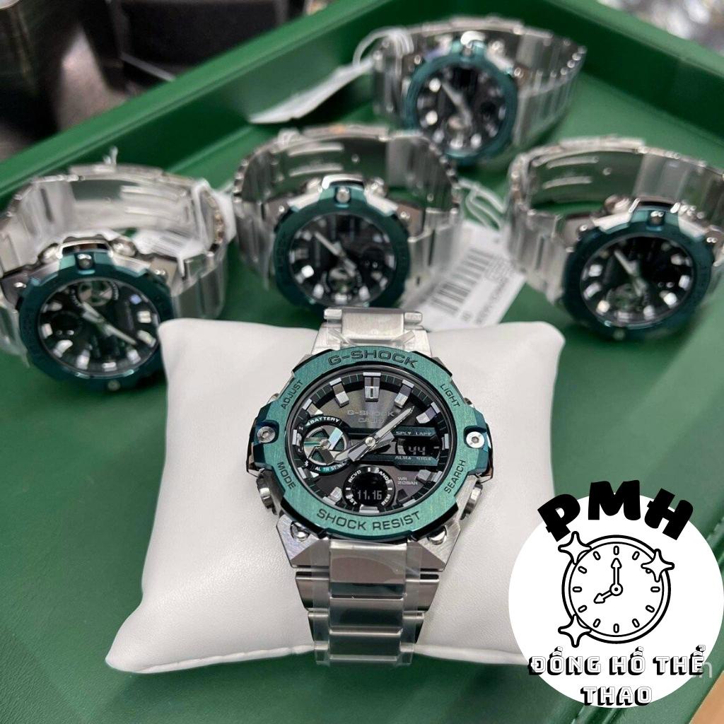Đồng hồ nam Full thép GST-B400-1A Thể thao màu xanh lá kích thước 46,6mm × 49,6mm × 12,9mm