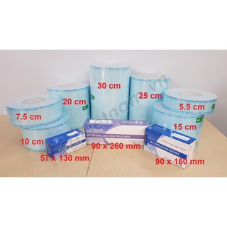 Túi ép tiệt trùng dạng dẹt 5.5cm x 200m - Cuộn túi đóng gói vô trùng dụng cụ y tế, nha khoa kích thước 55x200
