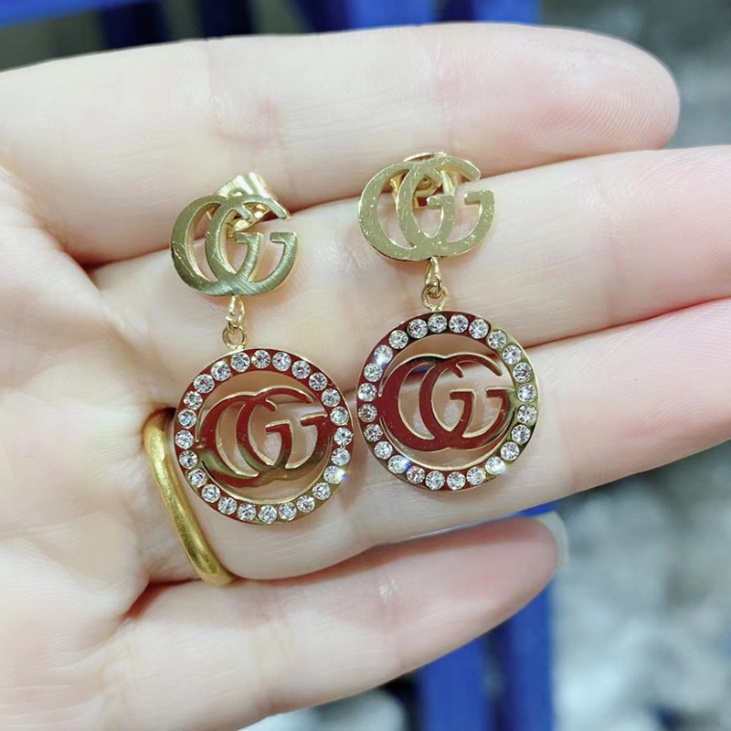 Bông Tai  Đính Đá Nhân Tạo Sang Trọng Titan Ko Đen TT 4400