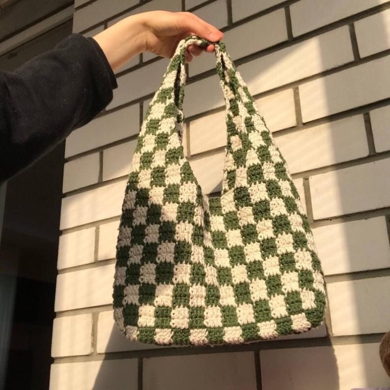[ HANDMADE ] Crochet Checkered Bag - Túi móc caro