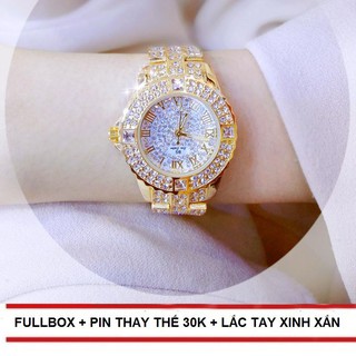 Đồng hồ nữ dây kim loại đính đá Bee Sister BV