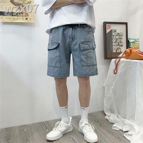 Summer ripped denim shorts nam quần ống rộng năm điểm trong phiên bản Hàn Quốc của xu hướng âu đa năng và giản dị