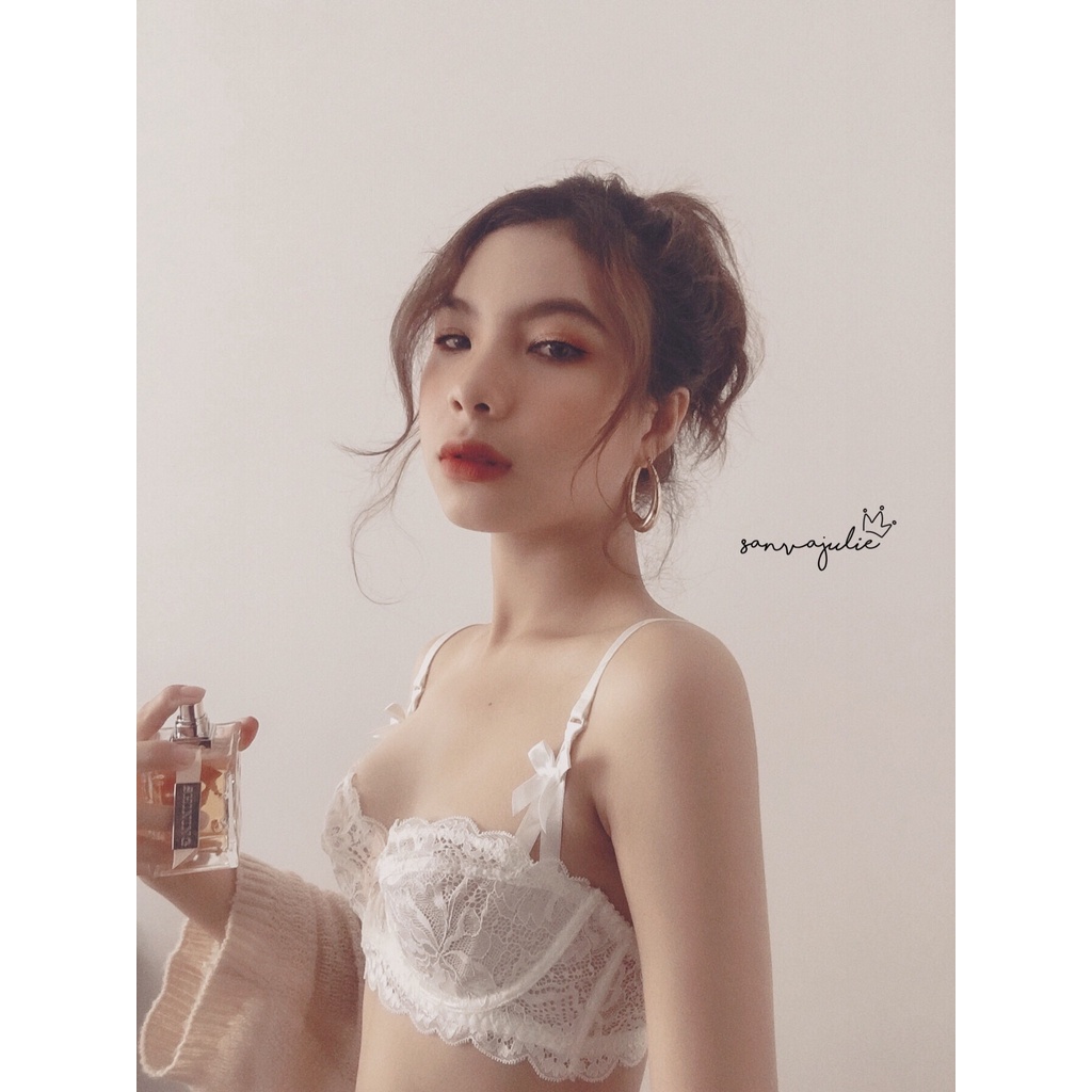 Bộ đồ lót nữ có mút có gọng chất liệu ren Hoa Tigon - Nội y nữ