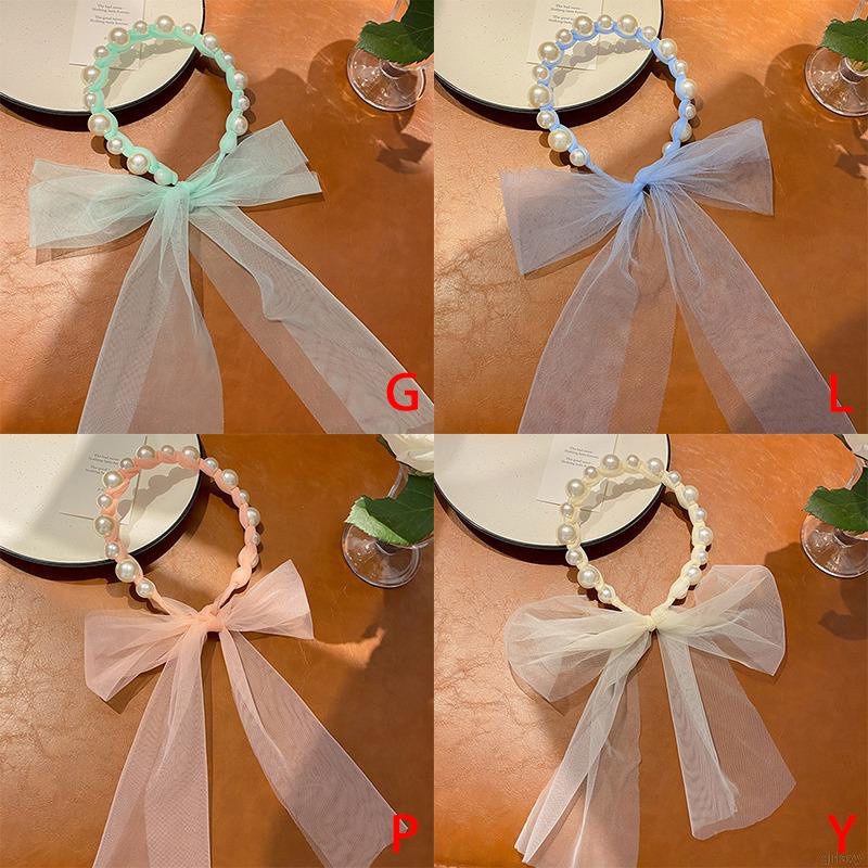 Băng Đô Dây Bện Đính Ngọc Trai Nhân Tạo Dễ Thương Phong Cách Nhật Hàn