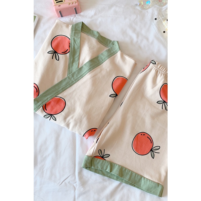 SUSQ002 Bộ Pijama kiểu Nhật yukata lụa cộc tay buộc dây Đồ Ngủ Kimono nữ đẹp mặc nhà phi bóng thắt eo quần lửng ngắn hot | BigBuy360 - bigbuy360.vn