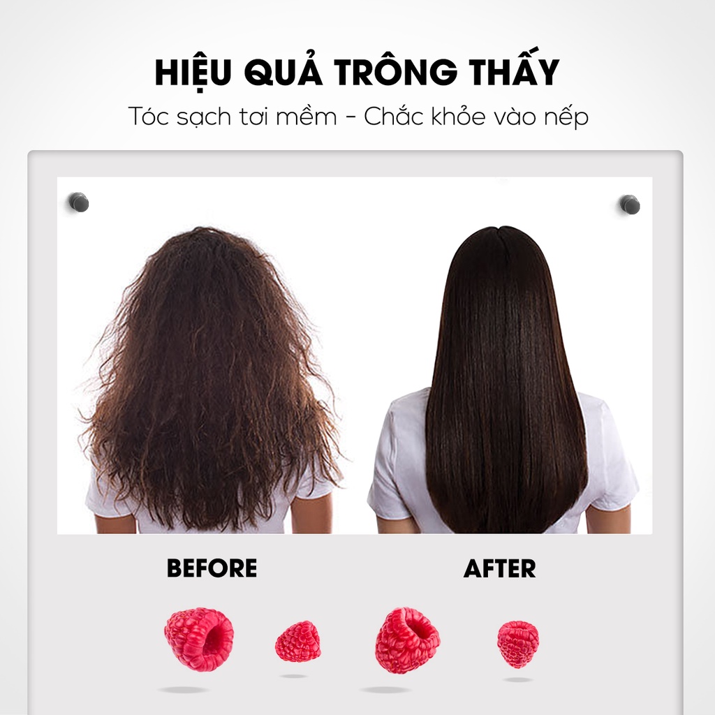 Combo Gội Xả (280mlx2) Và Kem Ủ Tóc (250ml) Giảm Gãy Rụng ORGANIC SHOP Mâm Xôi &amp; Quả Acai