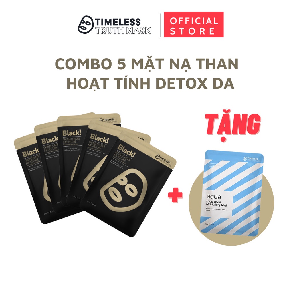 (30ml x 6) 5 Mặt Nạ Tăng Cường Độ Ẩm Tinh Chất Vàng Tặng Ngay 1 Mặt Nạ Sợi Tơ Siêu Nhẹ Timeless Truth Mask