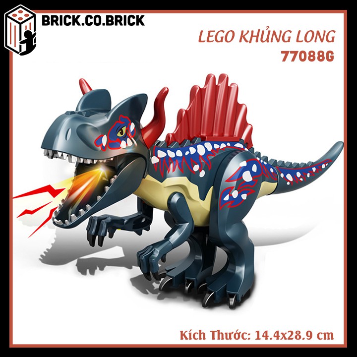 Mô Hình Khủng Long Đồ Chơi Lắp Ráp Lego Khủng Long Dinosaur T Rex Jurassic Park Loại To- MỚI NHẤT (Ấm Thanh + Đèn) 77088