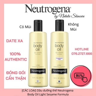 [CÁC LOẠI] Dầu dưỡng thể Neutrogena Body Oil Light Sesame Formula