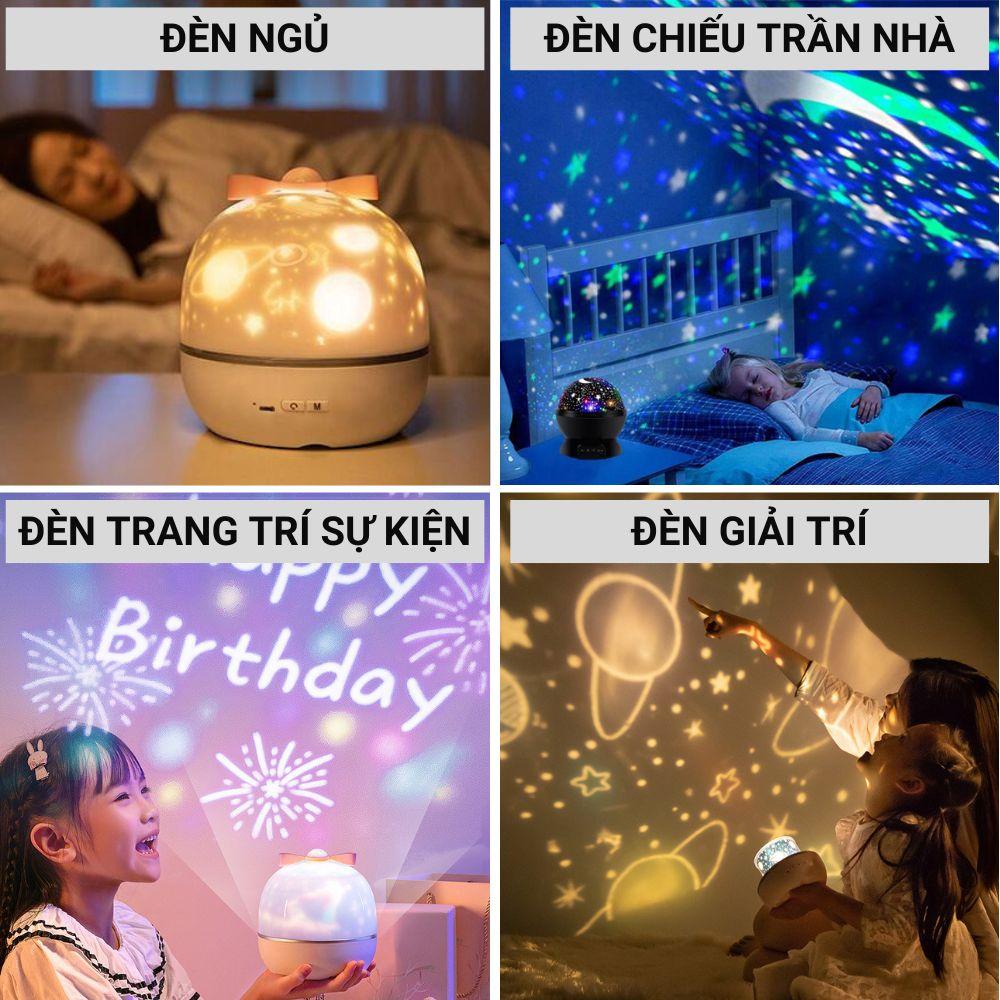 Đèn ngủ led trang trí chiếu sao chuyển động hình Cầu cổng cắm điện USB KM 26014
