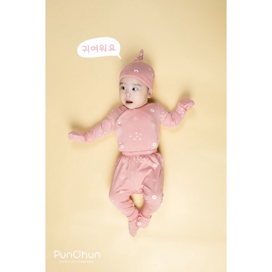 Punchun Bộ dài cài punchun bé 0- 9 tháng trai gái