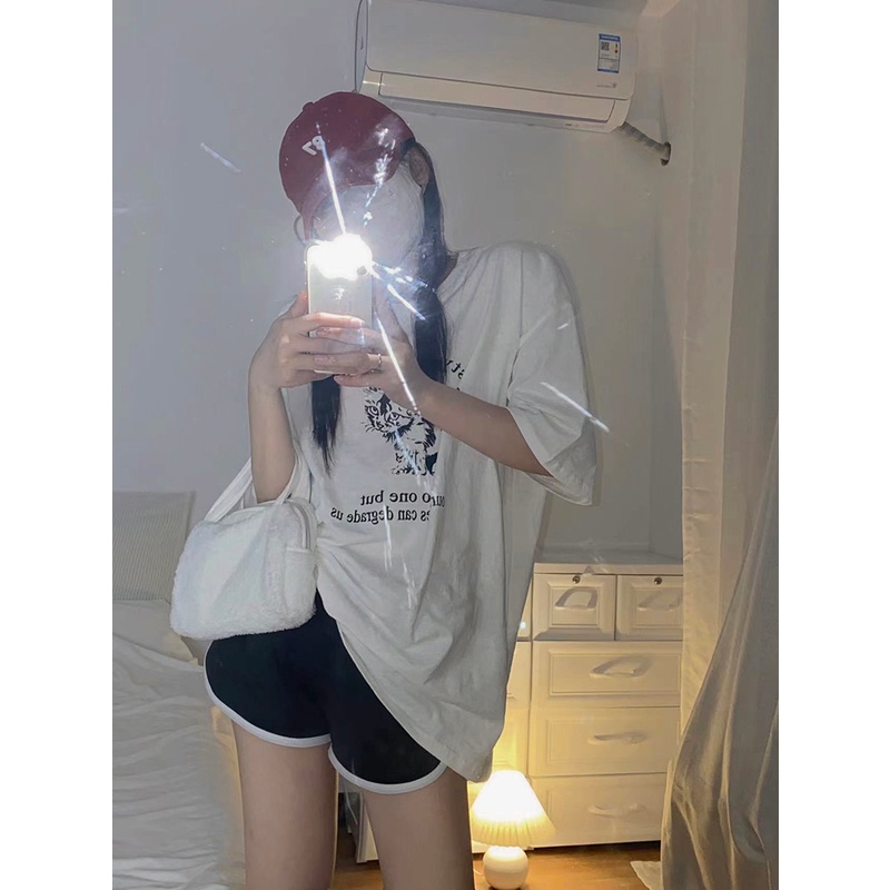 NRVP Áo Thun Nữ Oversize Cổ Tròn Thời Trang Hàn Quốc