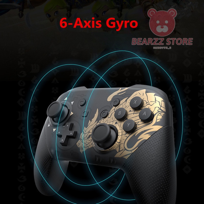Tay Cầm Gaming Nintendo Switch Pro Phiên Bản Monster Hunter Rise - Kết Nối Bluetooth