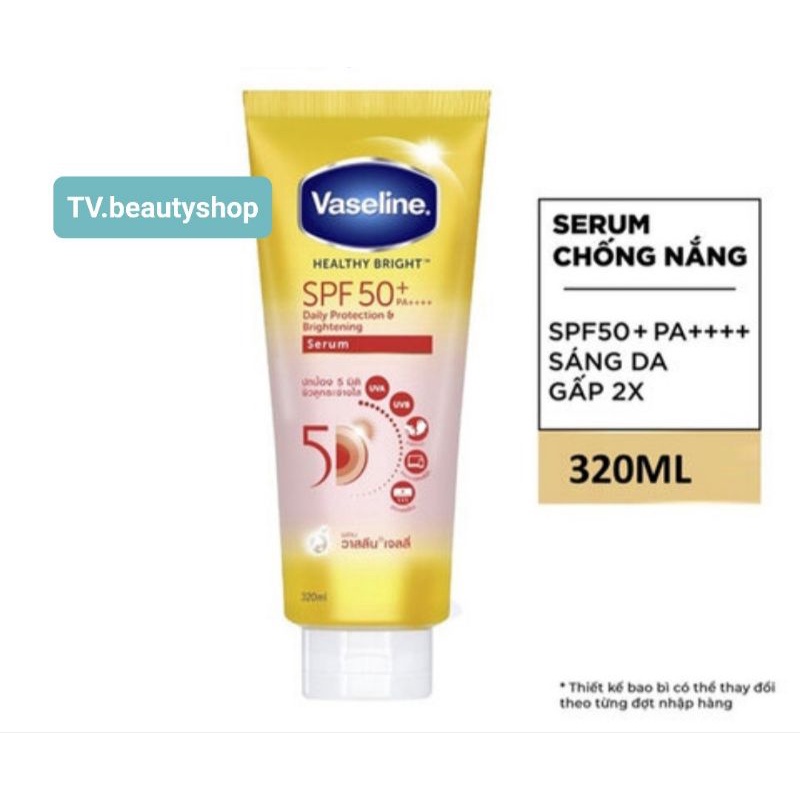VASELINE-Tinh Chất Chống Nắng Cơ Thể Dưỡng Sáng 300/320ml Sun + Pollution Protection 50X SPF50+/PA++++