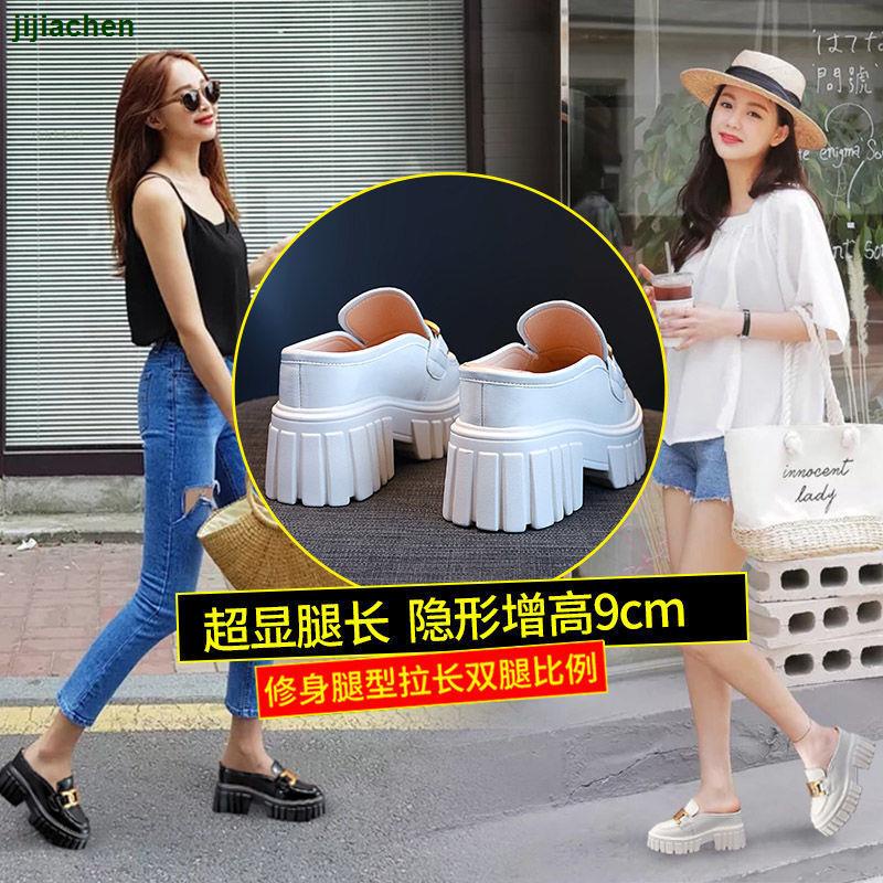 Dép Da Bóng Bít Mũi Đế Dày Thời Trang Mùa Hè 2021 Cho Nữ