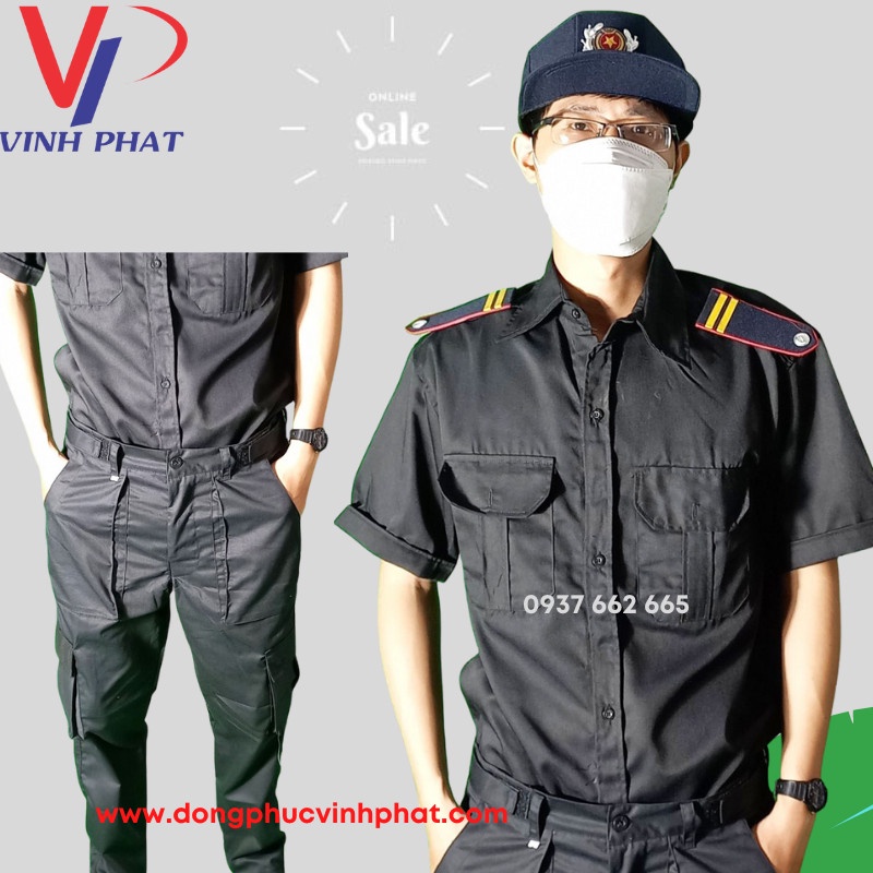 Quần tây bảo vệ, vệ sĩ túi hộp màu đen chất vải kaki dày dặn, chất lượng – Hình thật, có sẵn.