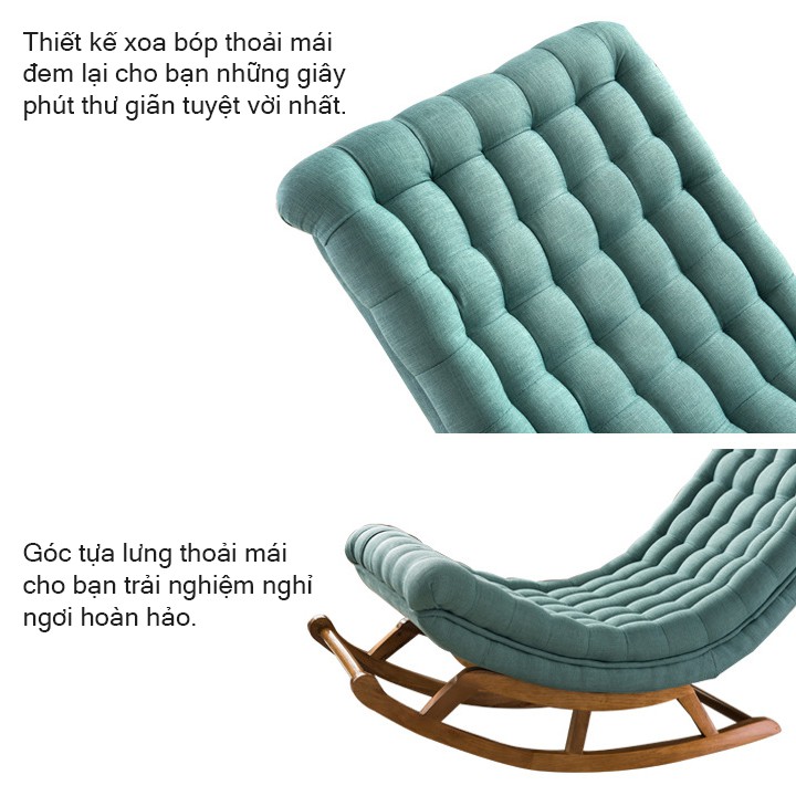 Ghế Thư Giãn Trang Trí Phòng Khách Bập Bênh Cao Cấp Kèm Đôn chân Ghế lười Sofa lười -T157