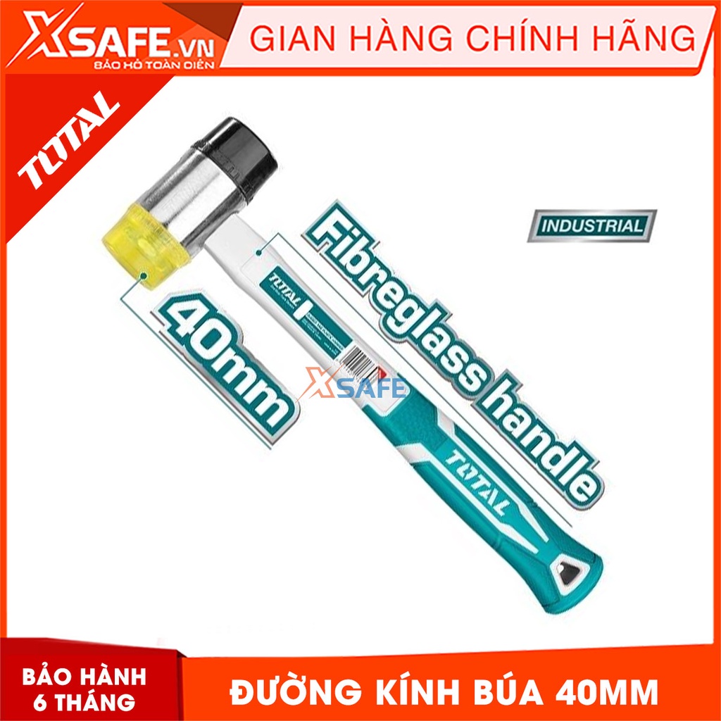 Búa 2 đầu nhựa và cao su TOTAL THT77406 đường kính đầu búa 40mm Búa đa năng cán búa bằng nhựa ABS đặt siêu bền chắc