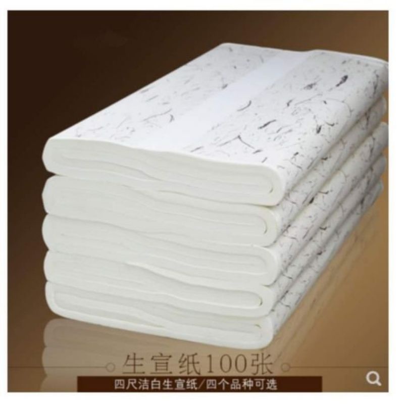 50 tờ Xuyến chỉ, tuyên chỉ trắng viết chữ Hán - Giấy dó, bán sinh, bán thục viết thư pháp, vẽ tranh nghệ thuật,