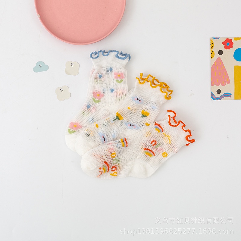 Set 3 Đôi Vớ Cotton Dễ Thương Cho Bé Gái