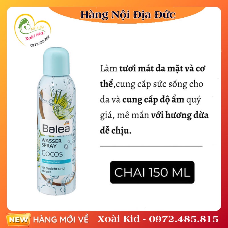 Xịt khoáng Balea Aqua cấp ẩm 75ml và 150ml của Đức -DATE MỚI ĐỦ BILL | WebRaoVat - webraovat.net.vn