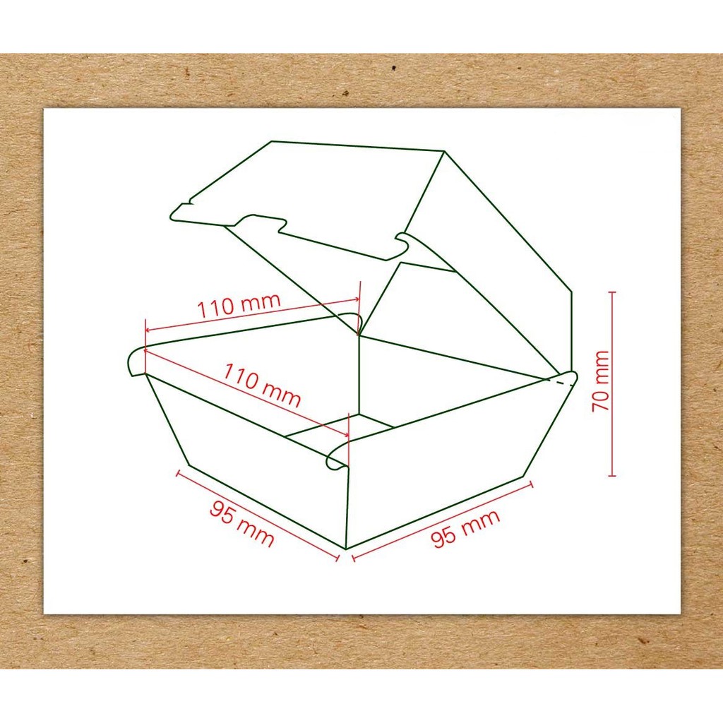 100 hộp giấy vuông_hộp giấy đựng burger