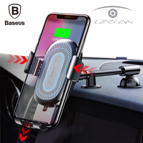BỘ SẠC KHÔNG DÂY BASEUS WXZT-01 HEUKJI QI CHÂN CẮM XE HƠI CHO IPHONE X 8 PLUS