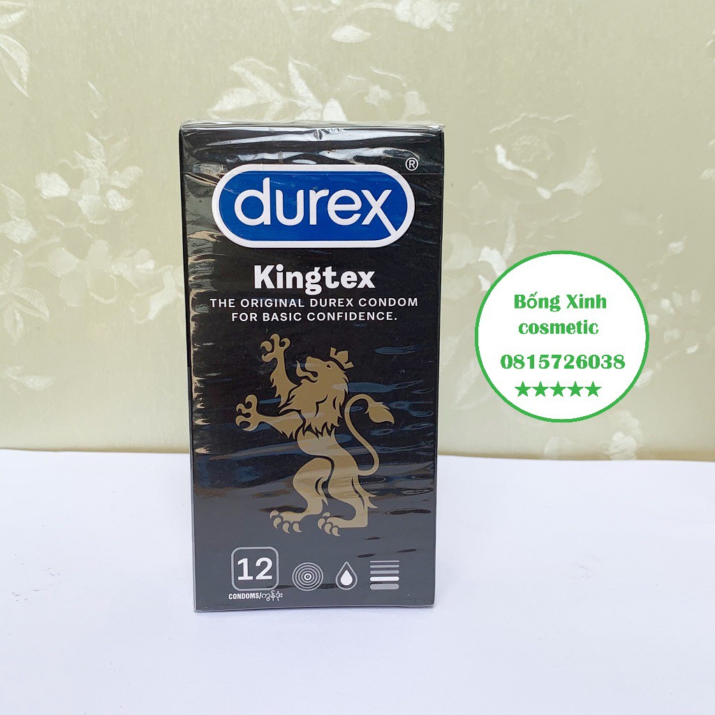 BAO CAO SU Durex Kingtex hộp 12 cái chính hãng