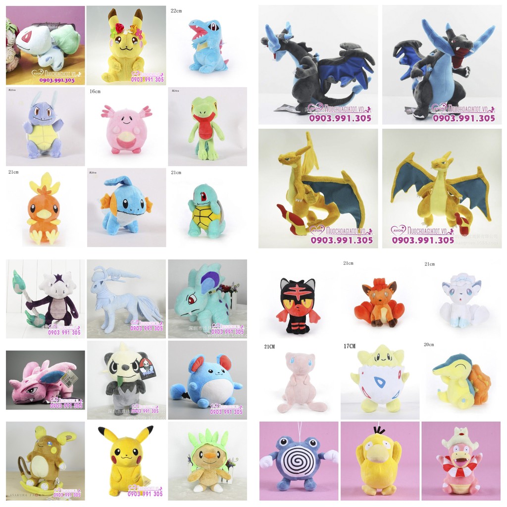 Gấu bông cáo chín đuôi alola form Ninetales pokemon kyukon hệ băng 25cm free ship có sẵn tặng kèm túi quà