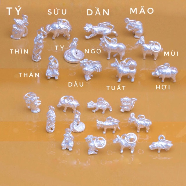 Charm treo bạc 12 con giáp - MH456