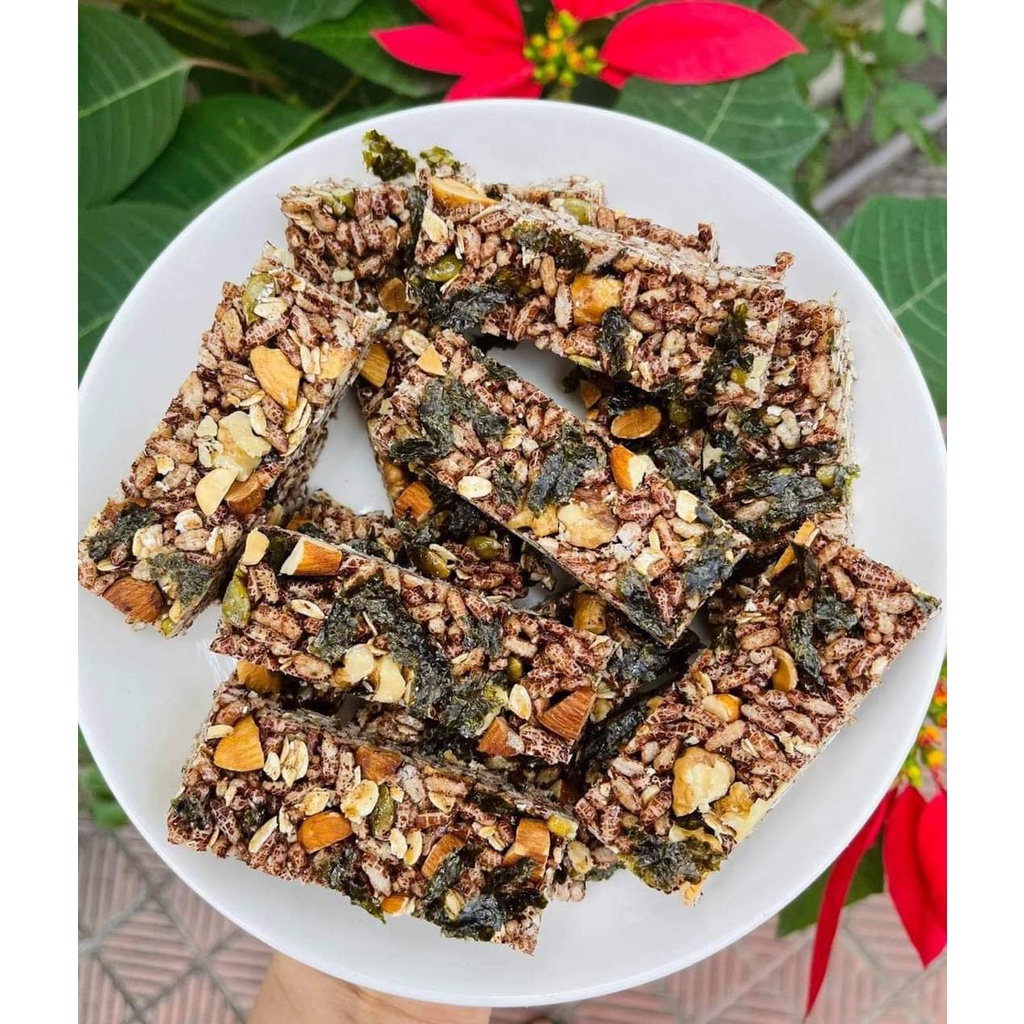 Thanh cơm gạo lứt mix hạt/Ngũ cốc thanh gạo lứt hạt/chà bông/Rong biển dinh dưỡng hỗ trợ giảm cân tốt cho sức khỏe