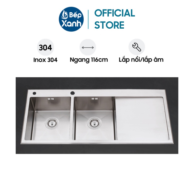 Chậu Rửa Chén Vision Manual Sink Ecalite ESD-11650HS - Chất Liệu Inox 304