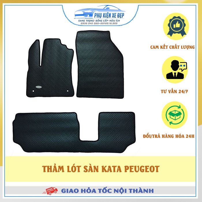 Thảm lót sàn ô tô Kata CAO CẤP cao su Thái Lan cho xe Peugeot 5008/3008, vừa khít sàn xe, không lo ẩm mốc