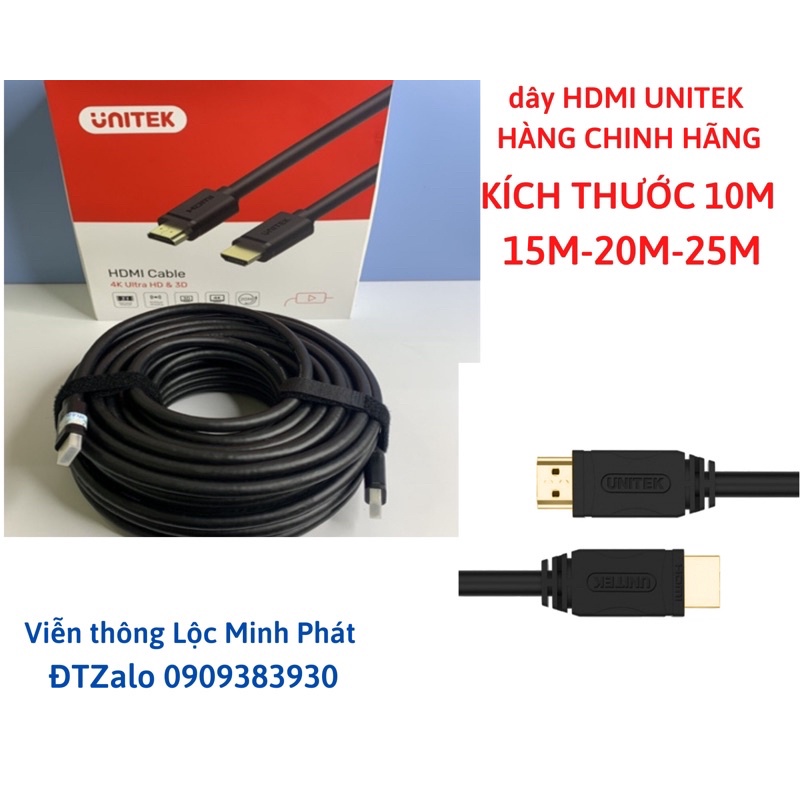 Dây cáp HDMI UNITEK Ultra 4K 10m -15m-20m-25m (HÀNG CHÍNH HÃNG)