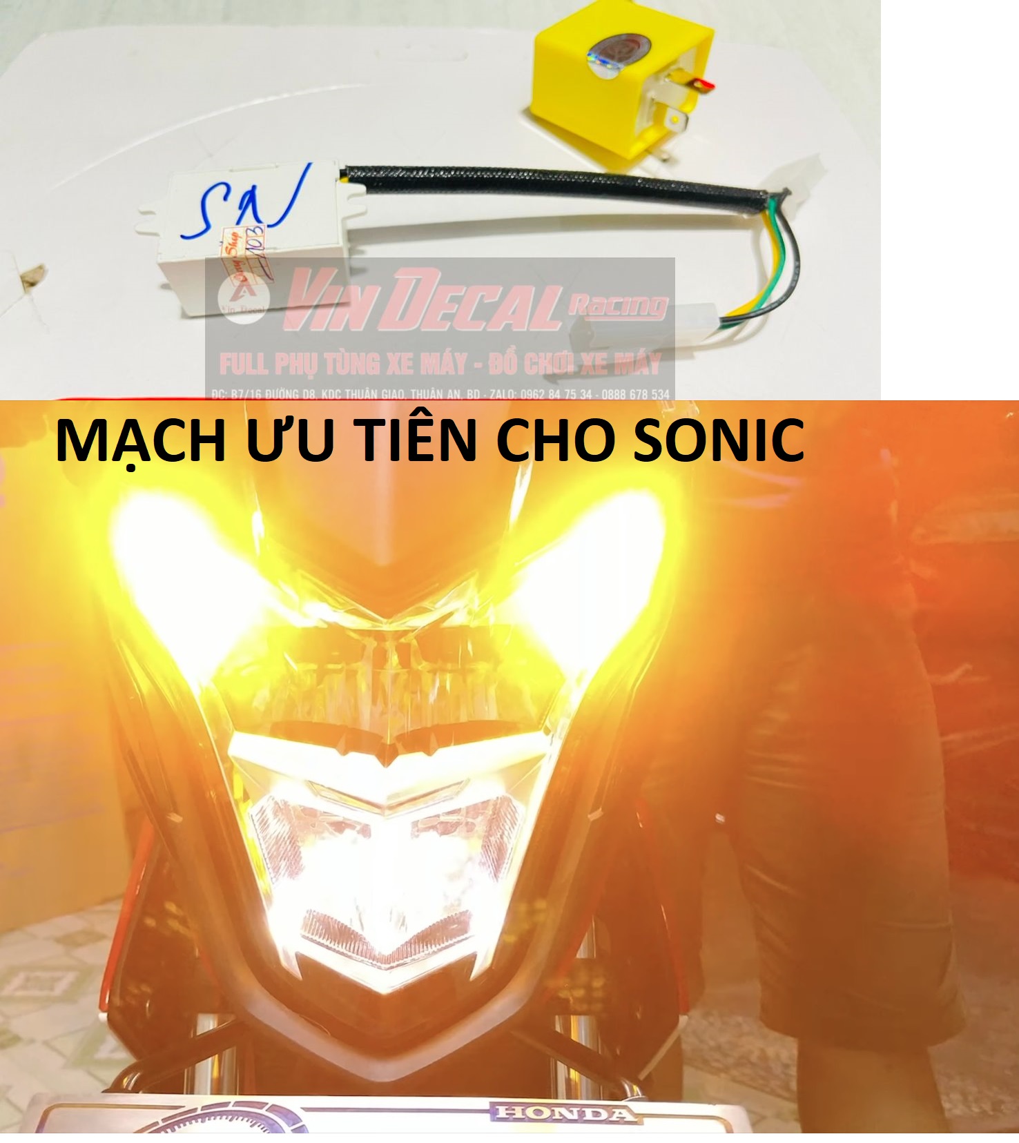 [TẶNG CHÍP NHÁY] Mạch ƯU TIÊN cho SONIC Mạch ha hazard cho SONIC  BH 6 tháng