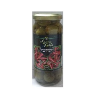 Ôliu xanh nhồi ớt Latino Bella lọ 235g